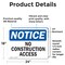 Signmission No Construction Access OSHA Notice Sign, Vinyl Decal, 24in W x 18in L, 2PK OS-2PACK-NS-D-1824-L-14464 - alternate 2